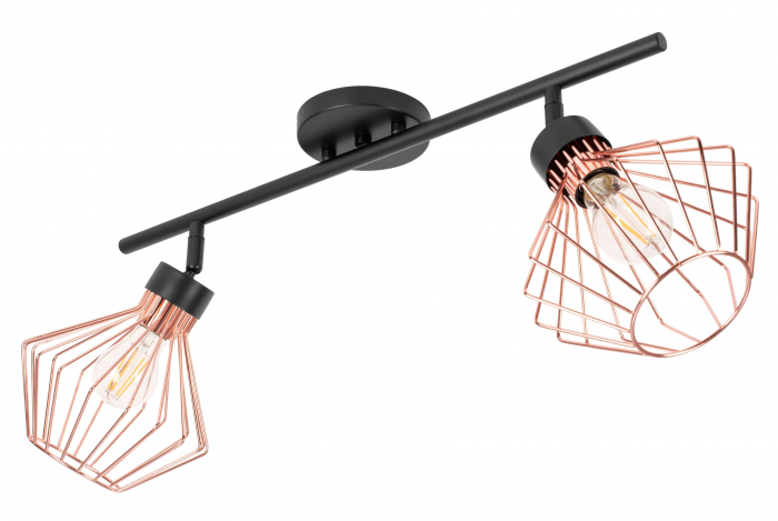 Lampă dublă metalică plafon trandafir negru APP535-2C [4]