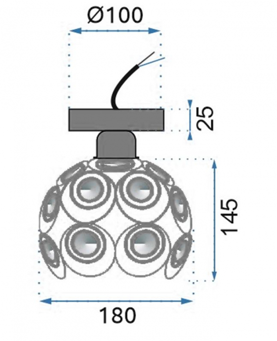LAMPA ELEGANTA DE TAVAN APP204-1C Cristal Argintiu [3]
