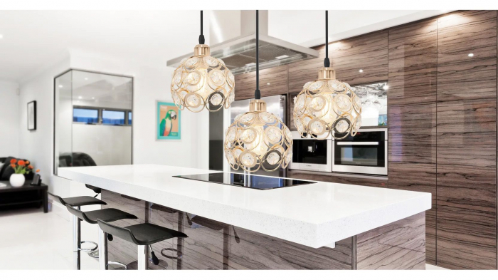 LAMPA ELEGANTA  DE TAVAN APP211-3CPR Cristal Auriu [2]