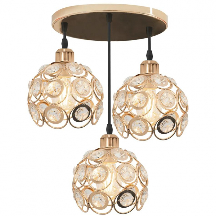 LAMPA ELEGANTA  DE TAVAN APP211-3CPR Cristal Auriu [1]