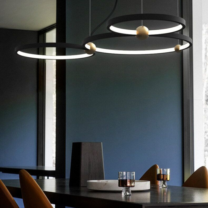 Lampă LED cu inel negru 3 + telecomandă APP752-30-40-50 [7]