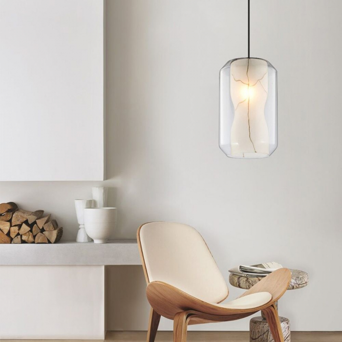 LAMPĂ MODERNĂ AURIE NEAGRA WHITE MARBLE  APP909-1CP [2]