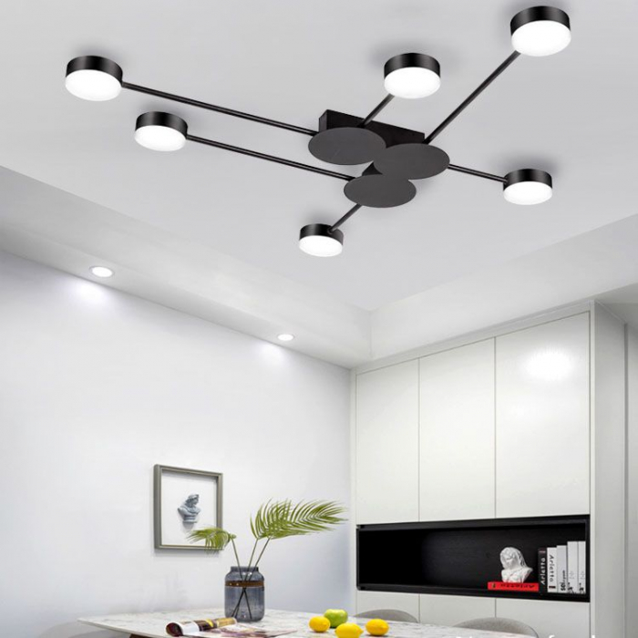 LAMPĂ MODERNĂ DE PLAFON NEGRA LED 6 BRATE APP521-6C [3]
