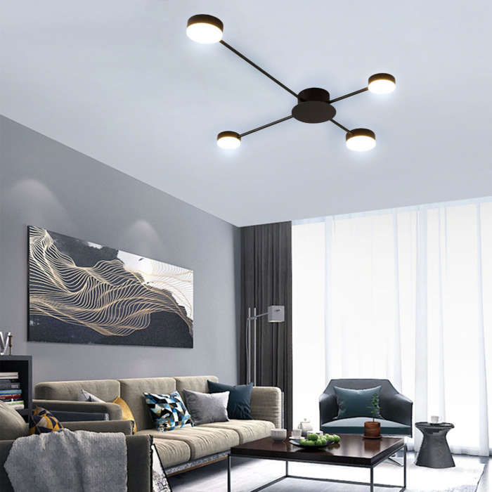 LAMPĂ MODERNĂ DE PLAFON NEGRA LED cu 4 brațe APP519-4C [2]