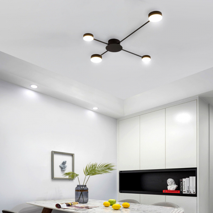 LAMPĂ MODERNĂ DE PLAFON NEGRA LED cu 4 brațe APP519-4C [4]
