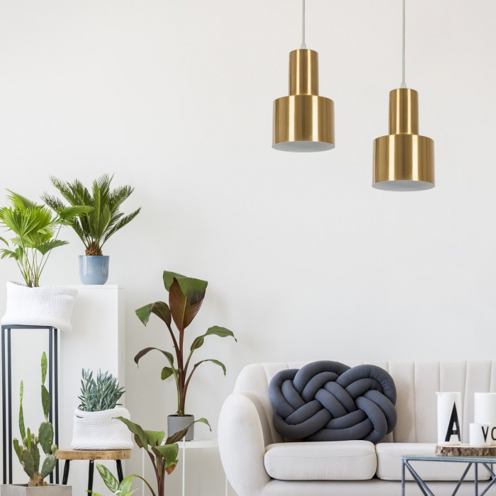 Lampă modernă de tavan din metal auriu [5]