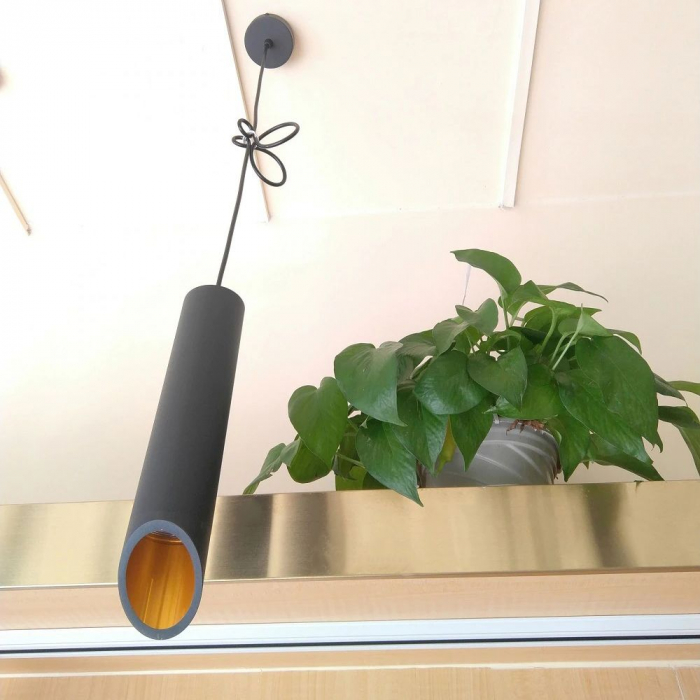 LAMPĂ MODERNĂ PLAFON CU AURĂ NEAGRA 20 CM APP573-1CP [5]