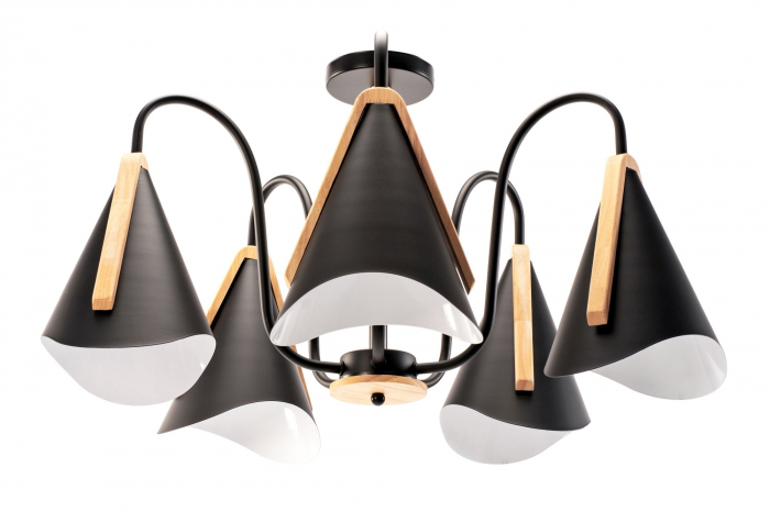 Lampa neagră cu cinci brațe scandinave APP607-5C [4]