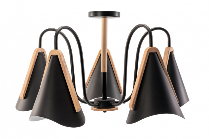 Lampa neagră cu cinci brațe scandinave APP607-5C [3]