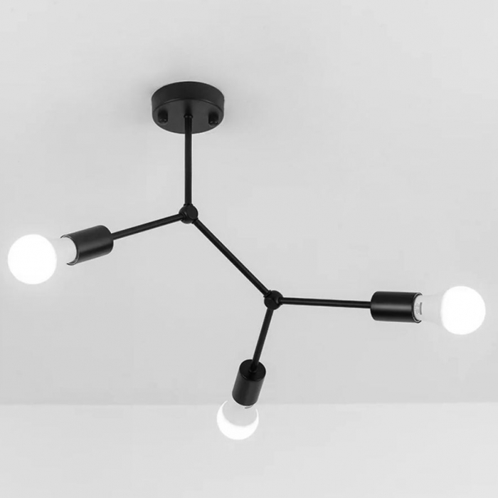 LAMPA PLAFON CLASICA NEAGRA METAL LOFT APP736-3C [2]