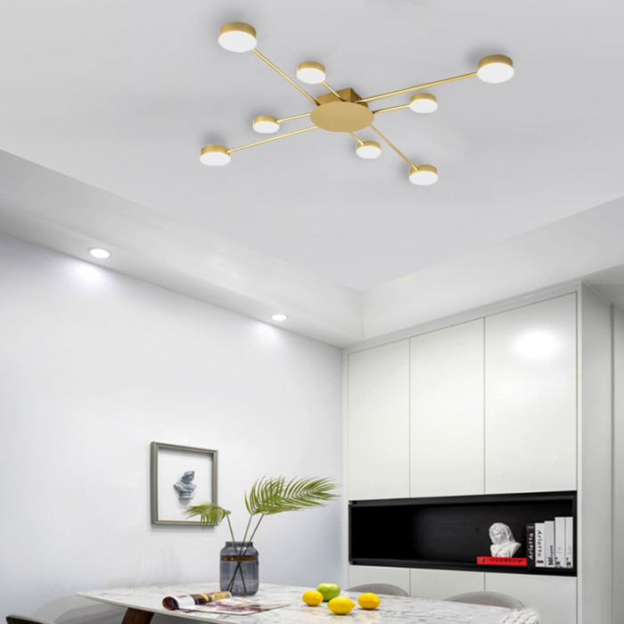 LAMPA PLAFON MODERNA GOLD 8-ARM LED APP524-8C [4]