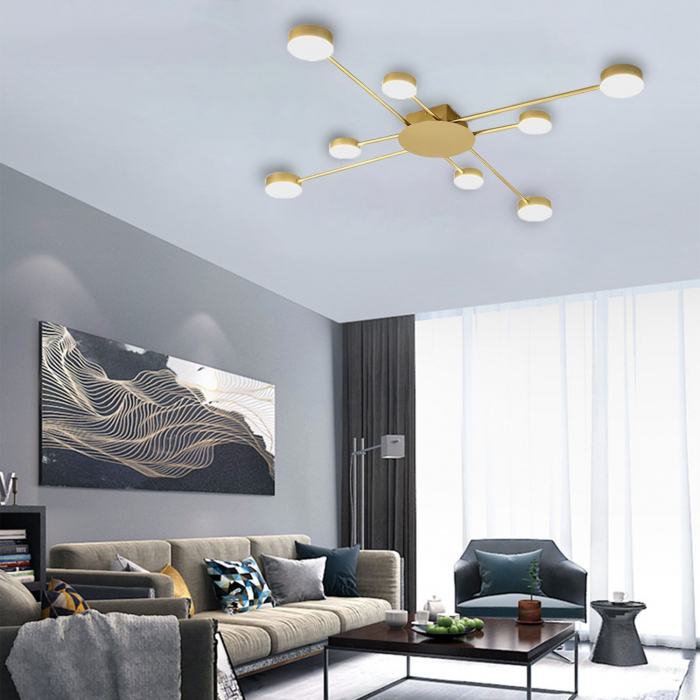 LAMPA PLAFON MODERNA GOLD 8-ARM LED APP524-8C [3]