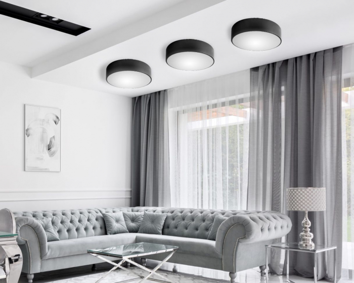 Lampa Plafoniera 40cm rotunda negru app642-3c [4]