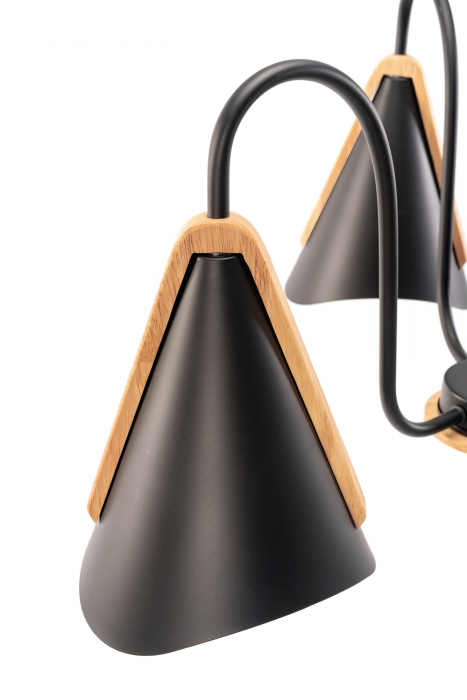 Lampa scandinavă cu trei brațe, neagră, APP605-3C [2]