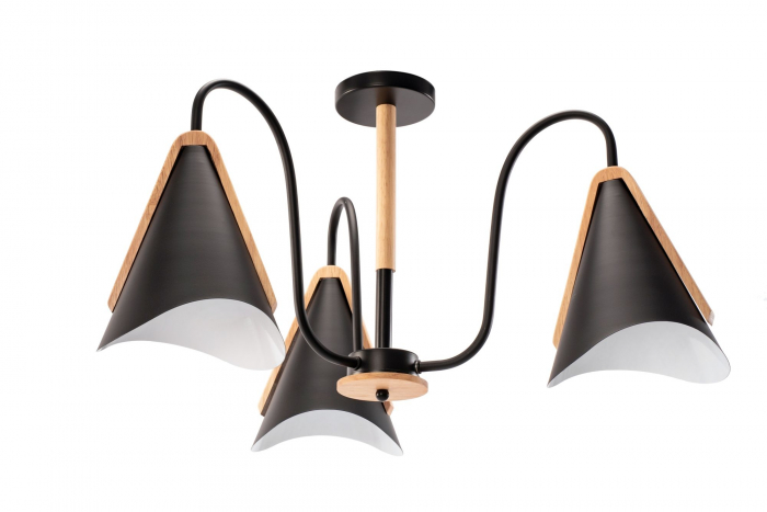 Lampa scandinavă cu trei brațe, neagră, APP605-3C [3]