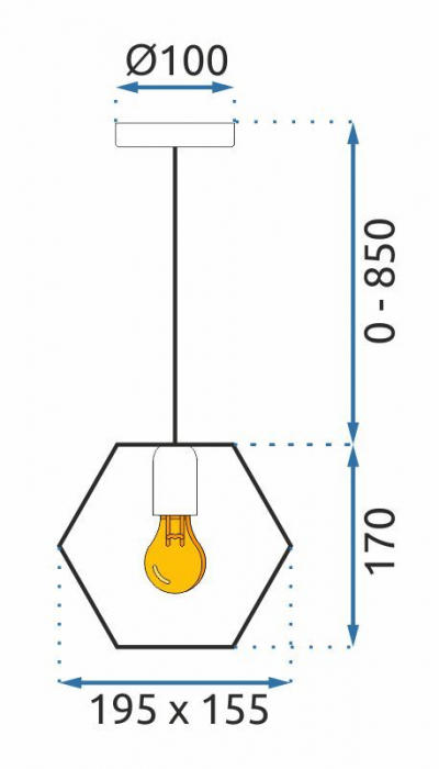 Lampă suspendată APP1131-1CP Black/gold [6]
