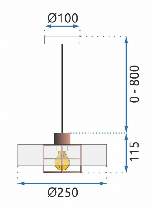 Lampă suspendată APP1246-1CP Black/Rose gold [6]