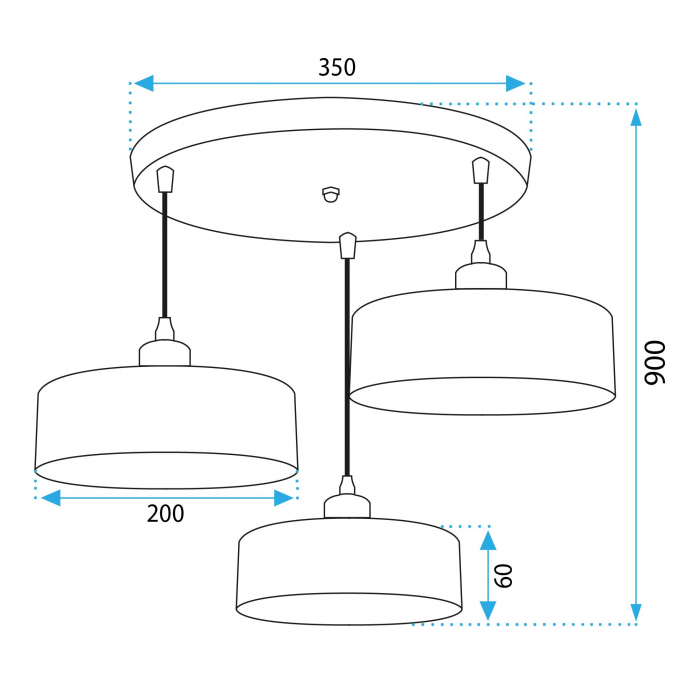 Lampă suspendată APP1334-3CP Black Gold [7]