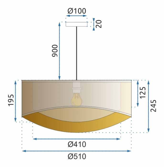 Lampă suspendată Beige Gold 50cm APP970-1CP [7]