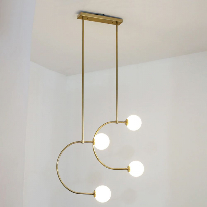 Lampă suspendată Bile de sticlă aurie APP639-4CP [3]
