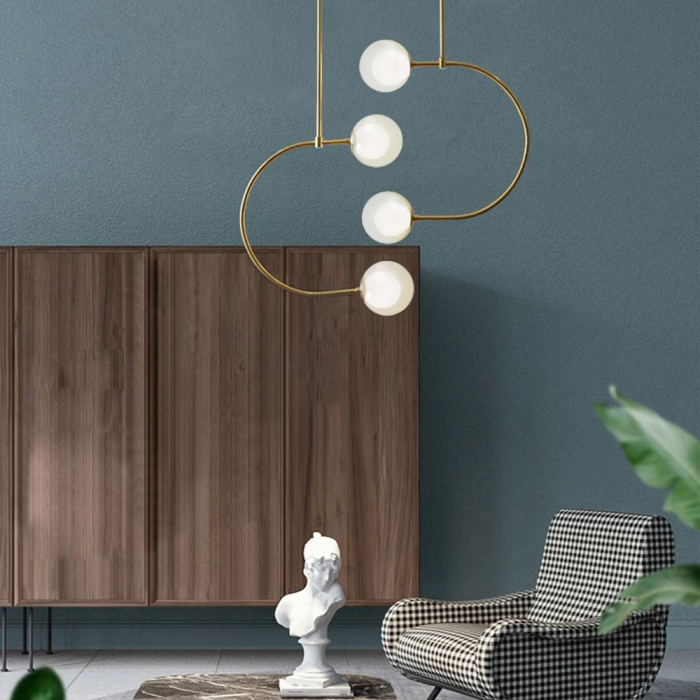 Lampă suspendată Bile de sticlă aurie APP639-4CP [6]