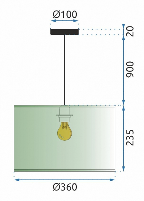 Lampă suspendată Blue Gold 36cm APP953-1CP [7]