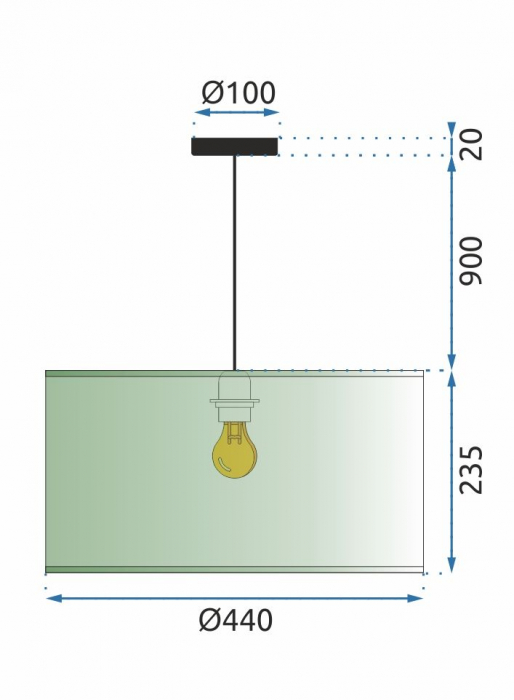 Lampă suspendată Blue Gold 44cm APP955-1CP [7]