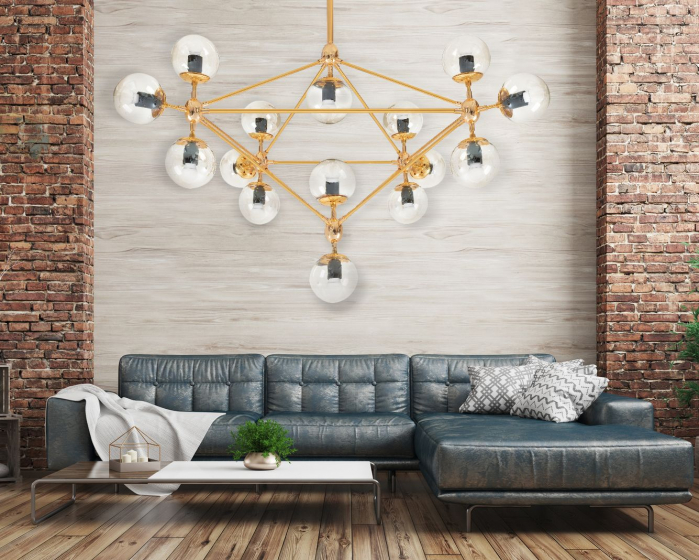Lampă suspendată de tavan Aurie APP267-15C [4]