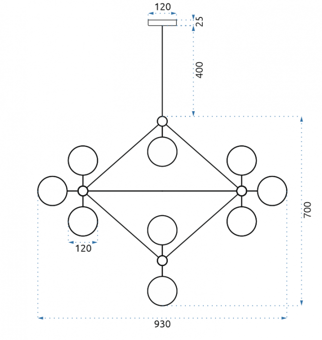 Lampă suspendată de tavan Aurie APP267-15C [5]
