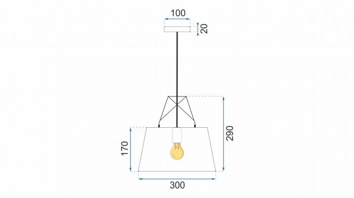 Lampă suspendată de tavan din metal alb APP423-1CP [6]