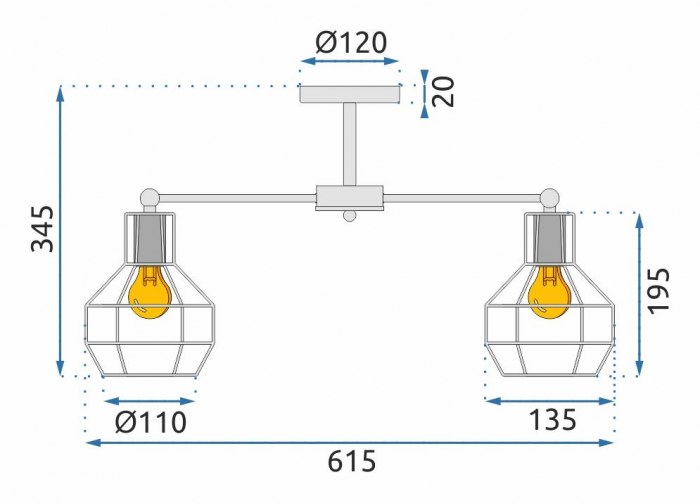 Lampă suspendată de tavan din metal Loft APP735-6C [9]