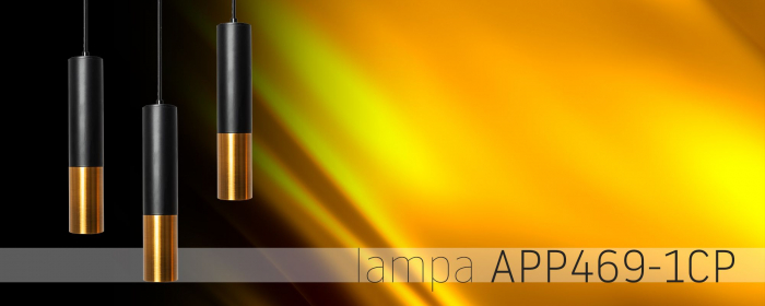Lampă suspendată de tavan din metal Negru Auriu APP469-1CP [6]