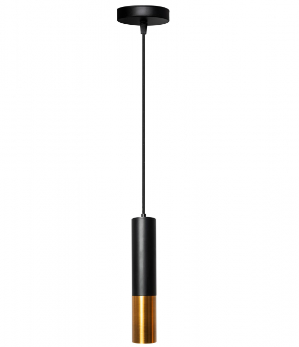 Lampă suspendată de tavan din metal Negru Auriu APP469-1CP [2]