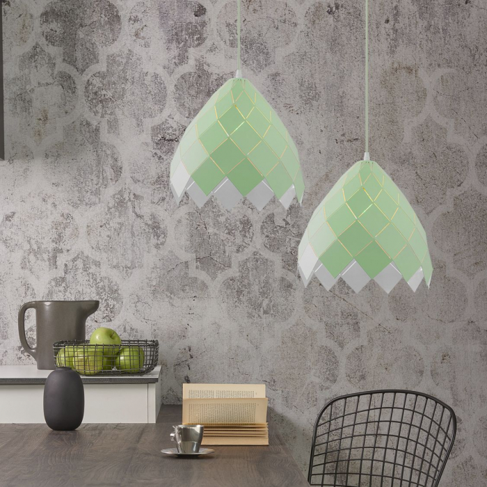 Lampă suspendată de  tavan din metal verde APP339-1CP [4]