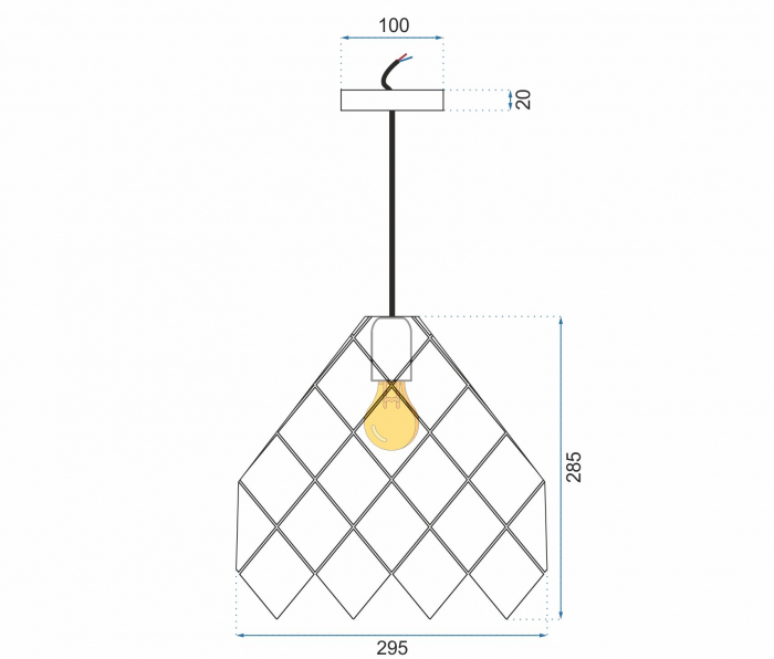 Lampă suspendată de  tavan din metal verde APP339-1CP [5]