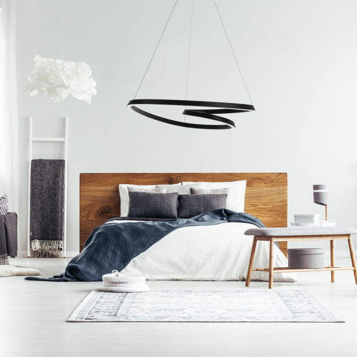 Lampă suspendată de tavan LED modern + telecomandă APP796-cp Negru [9]