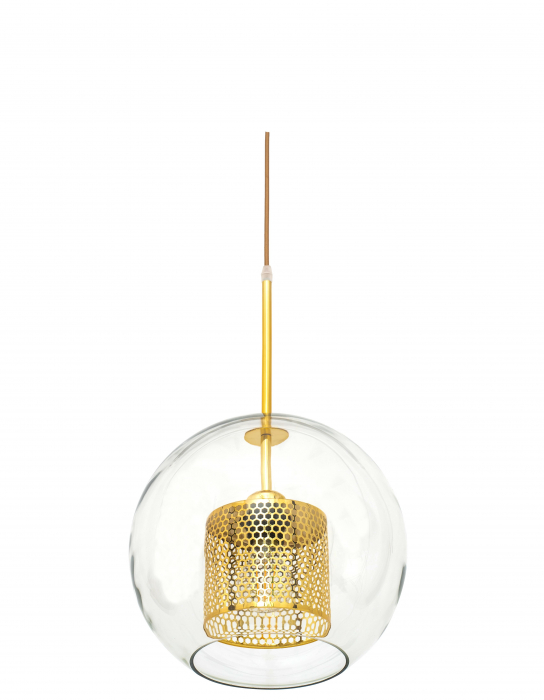 Lampă suspendată din sticlă galbena aurie APP556-1CP 30cm [8]
