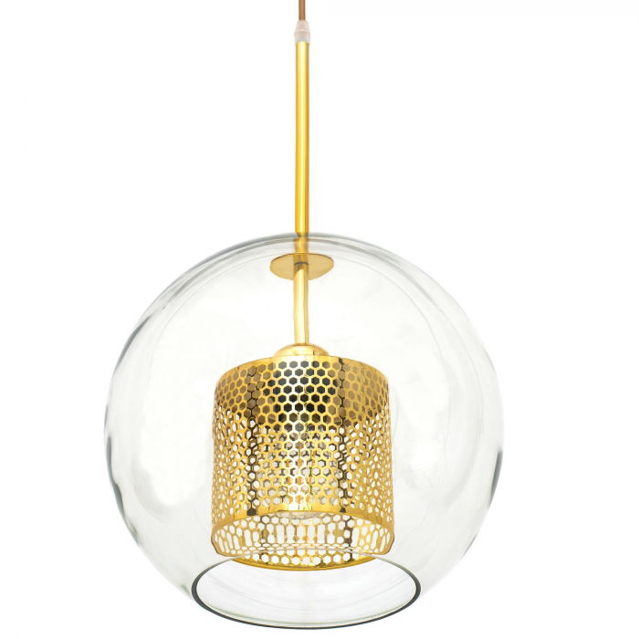 Lampă suspendată din sticlă galbena aurie APP556-1CP 30cm [3]