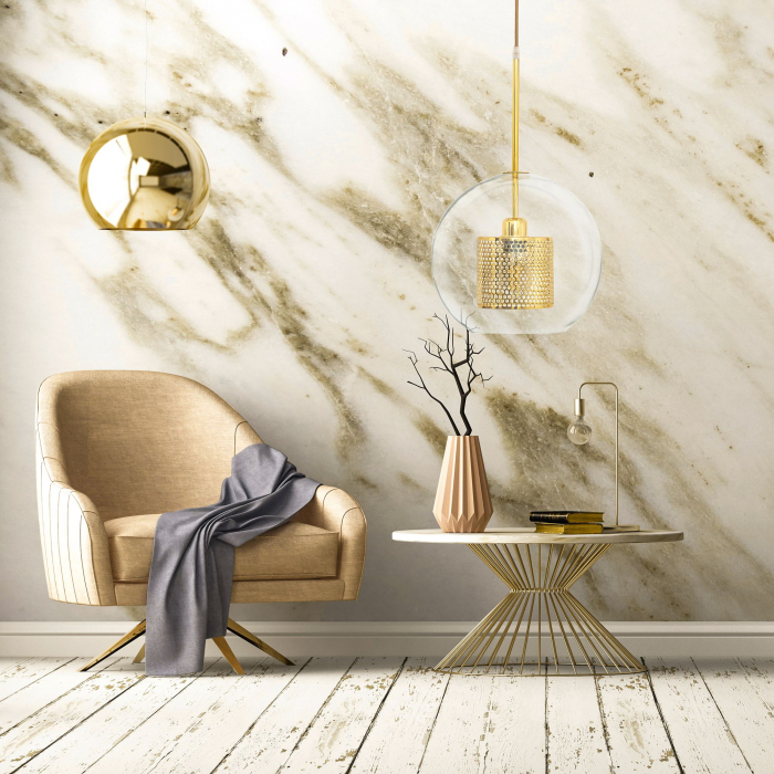 Lampă suspendată din sticlă galbena aurie APP556-1CP 30cm [4]