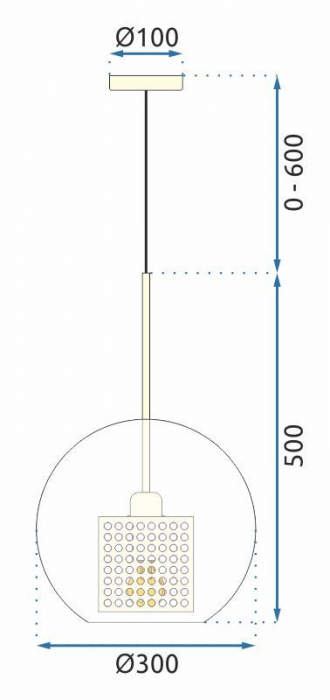 Lampă suspendată din sticlă galbena aurie APP556-1CP 30cm [9]