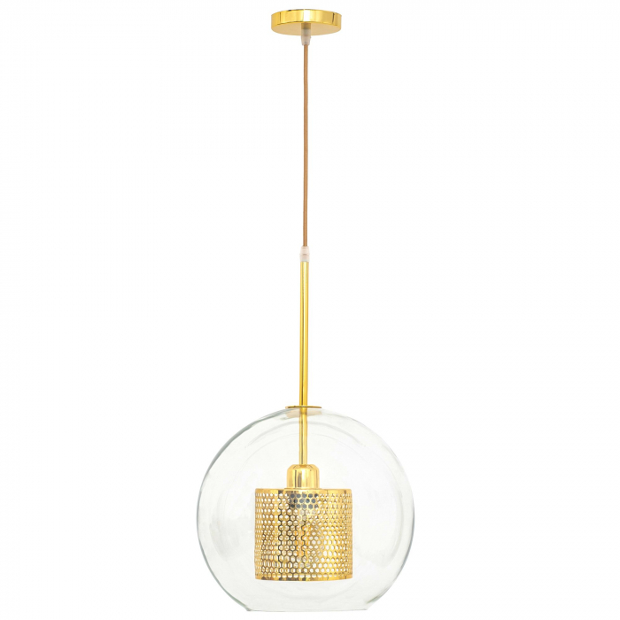 Lampă suspendată din sticlă galbena aurie APP556-1CP 30cm [2]