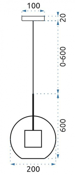 Lampă suspendată din sticlă loft neagra APP557-1CP 20cm [6]