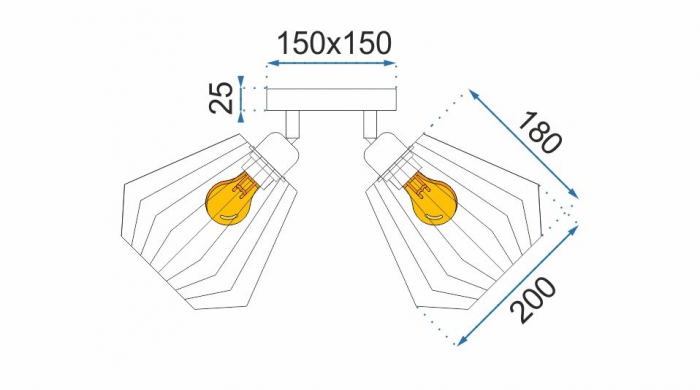 Lampă suspendată dublă din metal Plafond negru 392194 [6]