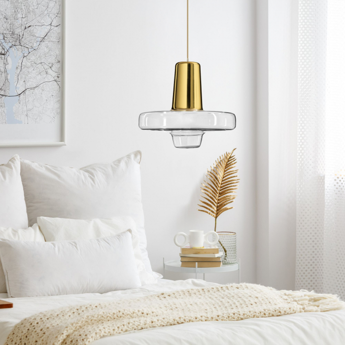 Lampă suspendată Metal Sticlă Aurie LED APP553-1CP [5]
