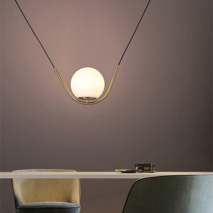Lampă suspendată Minge de sticlă aurie APP689-1CP [2]