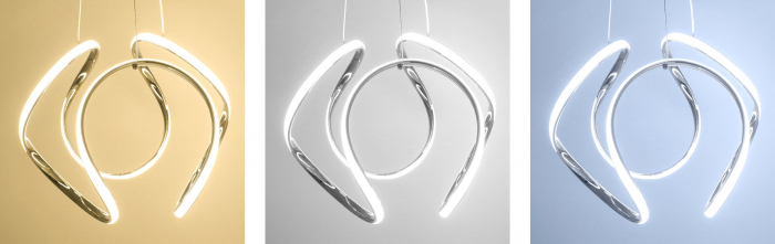Lampă suspendată modernă de tavan LED + TELECOMANDA CHROME APP385-CP [4]