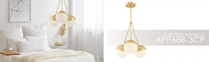Lampă suspendată Sticlă aurie APP688-3CP [5]