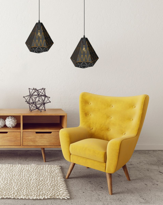 LAMPA TRIANGULARĂ GEOMETRICĂ NEAGRA APP252-1CP [5]