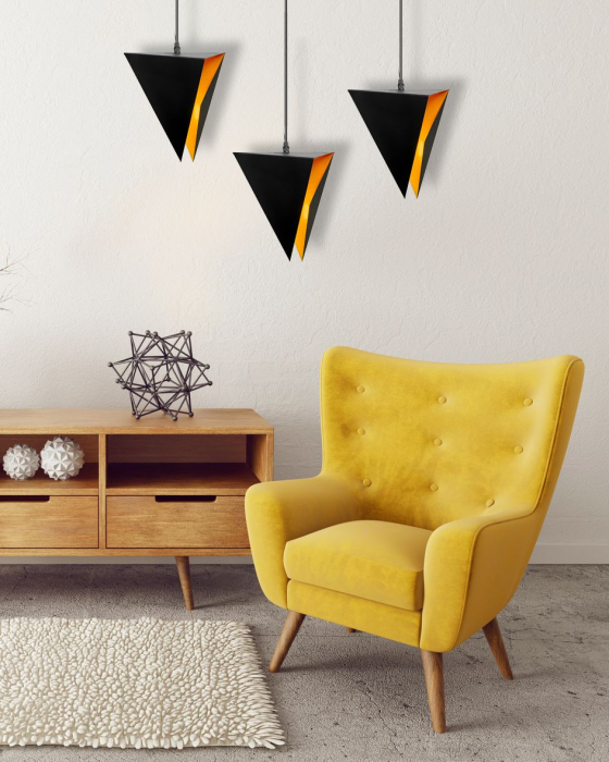 LAMPĂ TRIANGULARĂ GEOMETRICĂ TRIPLE NEGRU APP254-3CP [3]