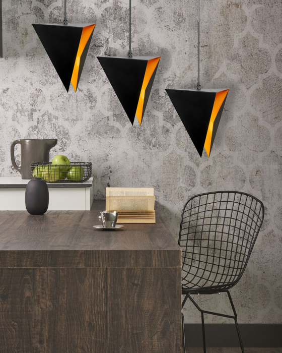 LAMPĂ TRIANGULARĂ GEOMETRICĂ TRIPLE NEGRU APP254-3CP [4]